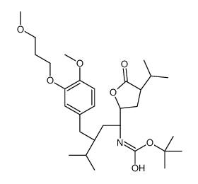 tert-butyl N-[(1S,3S)-3-[[4-methoxy-3-(3-methoxypropoxy)phenyl]methyl]-4-methyl-1-[(2S,4R)-5-oxo-4-propan-2-yloxolan-2-yl]pentyl]carbamate Structure