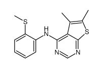 5,6-dimethyl-N-(2-methylsulfanylphenyl)thieno[2,3-d]pyrimidin-4-amine结构式