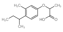 Propanoic acid,2-[3-methyl-4-(1-methylpropyl)phenoxy]- Structure