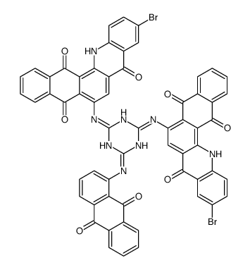 6,6'-[[6-[(9,10-dihydro-9,10-dioxoanthryl)amino]-1,3,5-triazine-2,4-diyl]diimino]bis[10-bromonaphth[2,3-c]acridine-5,8,14(13H)-trione]结构式