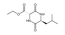 (2Ξ,5S)-5-isobutyl-3,6-dioxo-piperazine-2-carboxylic acid ethyl ester Structure