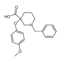 1-Benzyl-3-(4-methoxy-phenoxy)-piperidine-3-carboxylic acid Structure