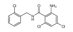 2-amino-4,6-dichloro-N-(2-chloro-benzyl)-benzamide结构式