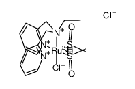 trans,fac-[Ru(II)Cl(N,N-bis(2-pyridylmethyl)ethylamine)(DMSO)2]Cl结构式