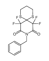 9-benzyl-7,7,11,11-tetrafluoro-1,5-dithia-9-azaspiro[5.5]undecane-8,10-dione结构式