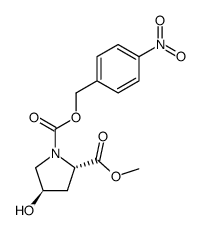 (2S,4R)-4-hydroxy-2-methoxycarbonyl-1-(4-nitrobenzyloxycarbonyl)pyrrolidine Structure