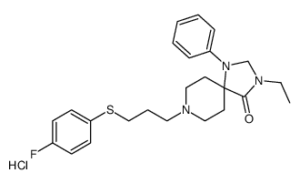 3-ethyl-8-[3-(4-fluorophenyl)sulfanylpropyl]-1-phenyl-1,3,8-triazaspiro[4.5]decan-4-one,hydrochloride结构式