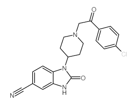 1-(1-(2-(4-CHLOROPHENYL)-2-OXOETHYL)PIPERIDIN-4-YL)-2-OXO-2,3-DIHYDRO-1H-BENZO[D]IMIDAZOLE-5-CARBONITRILE Structure