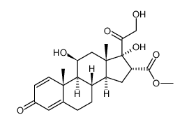 methyl 11,17,21-trihydroxy-3,20-dioxopregna-1,4-diene-16-carboxylate结构式