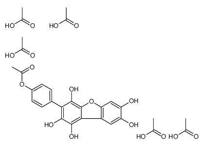acetic acid,[4-(1,2,4,7,8-pentahydroxydibenzofuran-3-yl)phenyl] acetate结构式