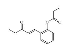 (E)-2-(3-oxopent-1-en-1-yl)phenyl 2-iodoacetate结构式