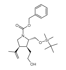 (2S,3S,4S)-benzyl 2-(((tert-butyldimethylsilyl)oxy)methyl)-3-(2-hydroxyethyl)-4-(prop-1-en-2-yl)pyrrolidine-1-carboxylate Structure