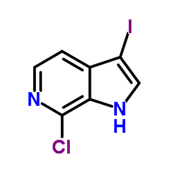 7-Chloro-3-iodo-1H-pyrrolo[2,3-c]pyridine结构式