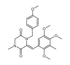 (Z)-4-(4-methoxyphenylmethyl)-1-methyl-3-(2,4,5-trimethoxy-3-methylphenylmethylene)-2,5-piperazinedione Structure