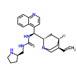 N-[(8α,9S)-奎宁-9-基]-N'-[(2R)-2-吡咯烷基甲基]硫脲结构式