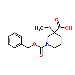 1-Cbz-3-乙基哌啶-3-甲酸结构式