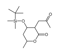 4-(tert-butyldimethylsiloxy)-3,4,5,6-tetrahydro-6-methyl-3-(2-oxopropyl)-2H-pyran-2-one Structure