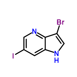 3-Bromo-6-iodo-1H-pyrrolo[3,2-b]pyridine结构式