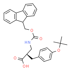 (R)-3-(((9H-fluoren-9-yl)methoxy)carbonylamino)-2-(4-tert-butoxybenzyl)propanoicacid结构式