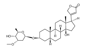 3β,14-Dihydroxy-5β-card-20(22)-enolide mono(2,6-dideoxy-3-O-methyl-D-ribo-hexosyl) ether结构式