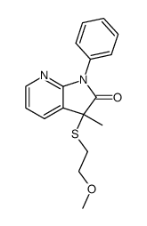 3-(2-Methoxy-ethylsulfanyl)-3-methyl-1-phenyl-1,3-dihydro-pyrrolo[2,3-b]pyridin-2-one结构式