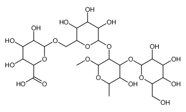 alpha-L-Mannopyranoside, methyl O-beta-D-glucopyranosyl-(1-3)-O-(O-bet a-D-glucopyranuronosyl-(1-6)-alpha-D-glucopyranosyl-(1-2))-6-deoxy-结构式