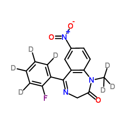 5-[2-Fluoro(2H4)phenyl]-1-(2H3)methyl-7-nitro-1,3-dihydro-2H-1,4-benzodiazepin-2-one结构式