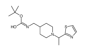 [1-(1-Thiazol-2-yl-ethyl)-piperidin-4-ylmethyl]-carbamic acid tert-butyl ester结构式