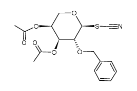 3,4-di-O-acetyl-2-O-benzyl-α-L-arabinopyranosyl thiocyanate结构式