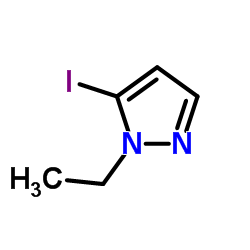 1-Ethyl-5-iodopyrazole结构式