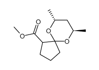 methyl (1RS)-2,2-<(R,R)-pentane-2,4-dioxy>cyclopentanecarboxylate结构式