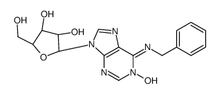 (2R,3R,4S,5R)-2-(6-benzylimino-1-hydroxypurin-9-yl)-5-(hydroxymethyl)oxolane-3,4-diol结构式