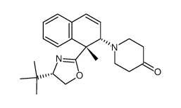 1-((1R,2S)-1-((S)-4-(tert-butyl)-4,5-dihydrooxazol-2-yl)-1-methyl-1,2-dihydronaphthalen-2-yl)piperidin-4-one Structure