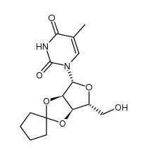 1-(2'-O,3'-O-Cyclopentyl-5'-hydroxy-β-D-erythro-pentofuranosyl)-5-methyluracil Structure