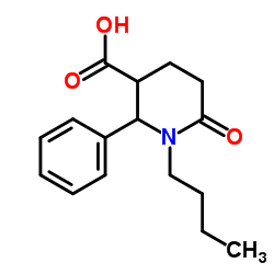 1-Butyl-6-oxo-2-phenyl-3-piperidinecarboxylic acid Structure