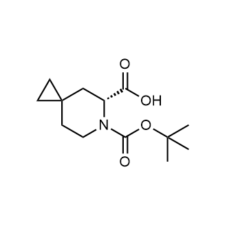 (5R)-6-[(叔丁氧基)羰基]-6-氮杂螺[2.5]辛烷-5-羧酸结构式