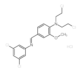 o-Anisidine, N,N-bis (2-chloroethyl)-4-[N-(3, 5-dichlorophenyl)formimidoyl]-, monohydrochloride结构式