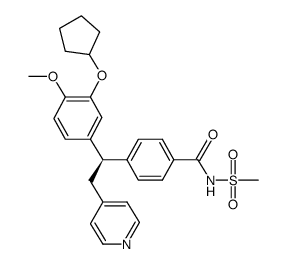 N-{(R)-4-[1-(3-Cyclopentyloxy-4-methoxyphenyl)-2-(pyridin-4-yl)ethyl]benzoyl}methanesulfonamide结构式