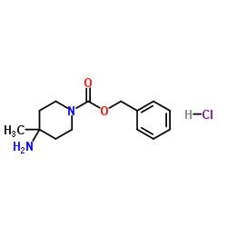 Benzyl 4-amino-4-methyl-1-piperidinecarboxylate hydrochloride (1:1) Structure