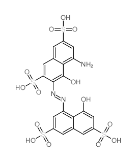 (3E)-5-amino-3-[(8-hydroxy-3,6-disulfo-naphthalen-1-yl)hydrazinylidene]-4-oxo-naphthalene-2,7-disulfonic acid Structure