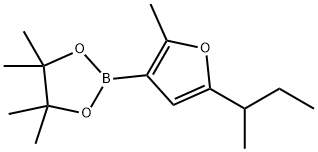 2-Methyl-5-(sec-butyl)furan-3-boronic acid pinacol ester结构式