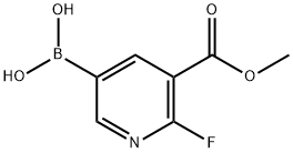 6-Fluoro-5-(methoxycarbonyl)pyridine-3-boronic acid结构式