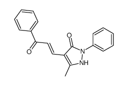 5-methyl-4-[(E)-3-oxo-3-phenylprop-1-enyl]-2-phenyl-1H-pyrazol-3-one结构式