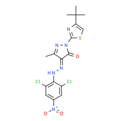 2-(4-tert-butyl-1,3-thiazol-2-yl)-4-[(2,6-dichloro-4-nitrophenyl)hydrazono]-5-methyl-2,4-dihydro-3H-pyrazol-3-one Structure