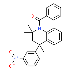 1-benzoyl-4-{3-nitrophenyl}-2,2,4-trimethyl-1,2,3,4-tetrahydroquinoline结构式