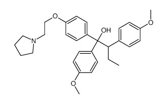 1,2-Bis(p-methoxyphenyl)-1-[p-[2-(1-pyrrolidinyl)ethoxy]phenyl]-1-butanol结构式