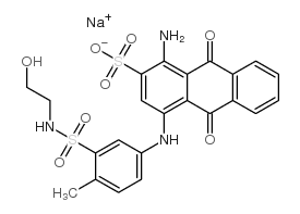 sodium 1-amino-9,10-dihydro-4-[[3-[[(2-hydroxyethyl)amino]sulphonyl]-4-methylphenyl]amino]-9,10-dioxoanthracene-2-sulphonate structure