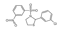 2-(3-Chlorophenyl)-3-[(3-nitrophenyl)sulfonyl]-1,3-thiazolidine Structure