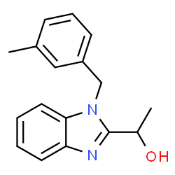 1-(1-(3-methylbenzyl)-1H-benzo[d]imidazol-2-yl)ethan-1-ol structure