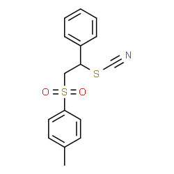 1-methyl-4-((2-phenyl-2-thiocyanatoethyl)sulfonyl)benzene Structure